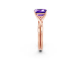 Rose gold Emerald Cut Tanzanite Solitaire Twist Band Prong Setting Ring_50