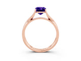 Rose gold Emerald Cut Tanzanite Solitaire Twist Band Prong Setting Ring_51