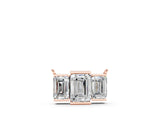 Rose gold Emerald Cut Three-Stone Bar Pendant with Bar Prong Setting_11