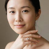 Rose gold Emerald Cut Three-Stone Channel Set Ring with Bar Prongs_13