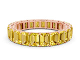 Rose gold Emerald Cut Yellow Sapphire Eternity Band with Shared Prong Setting_18
