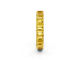 Rose gold Emerald Cut Yellow Sapphire Eternity Band with Shared Prong Setting_20