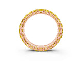 Rose gold Emerald Cut Yellow Sapphire Eternity Band with Shared Prong Setting_21