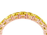 Rose gold Emerald Cut Yellow Sapphire Eternity Band with Shared Prong Setting_22