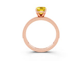Rose gold Emerald Cut Yellow Sapphire Milgrain Pavé Engagement Ring with Four-Prong Setting_39