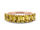 Rose gold Emerald Cut Yellow Sapphire Prong-Set Eternity Band_18