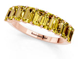 Rose gold Emerald Cut Yellow Sapphire Prong-Set Eternity Band_19