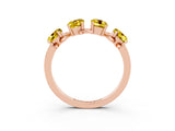 Rose gold Emerald Cut Yellow Sapphire Prong-Set Half Eternity Band_33