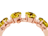 Rose gold Emerald Cut Yellow Sapphire Prong-Set Half Eternity Band_34