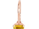 Rose gold Emerald Cut Yellow Sapphire Solitaire Engagement Ring with Classic Band and Four-Prong Setting_24