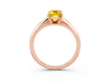 Rose gold Emerald Cut Yellow Sapphire Solitaire Engagement Ring with Classic Band and Four-Prong Setting_27