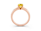 Rose gold Emerald Cut Yellow Sapphire Solitaire Engagement Ring with Round Band and Four-Prong Setting_27