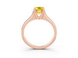 Rose gold Emerald Cut Yellow Sapphire Solitaire Ring with Wide Band and Prong Setting_27
