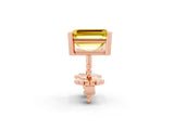 Rose gold Emerald Cut Yellow Sapphire Stud Earrings_26
