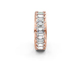 Rose gold Emerald Cut and Round Diamond Eternity Mens Band_26