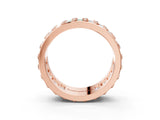 Rose gold Emerald Cut and Round Diamond Eternity Mens Band_27