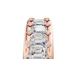 Rose gold Emerald Cut and Round Diamond Eternity Mens Band_29