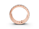 Rose gold Emerald Cut and Round Diamond Multi-Row Mens Band_3