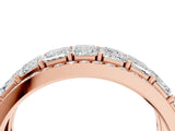 Rose gold Emerald Cut and Round Diamond Multi-Row Mens Band_4