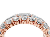 Rose gold Emerald Cut and Round Diamond Three-Row Eternity Mens Band_28