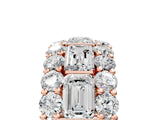 Rose gold Emerald Cut and Round Diamond Three-Row Eternity Mens Band_29