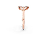 Rose gold Emerald Diamond Cluster Halo Solitaire with Four-Prong Setting_96