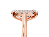 Rose gold Emerald Diamond Cluster Halo Solitaire with Four-Prong Setting_99