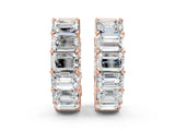 Rose gold Emerald Diamond Huggie Hoop Earrings_22