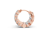 Rose gold Emerald Diamond Huggie Hoop Earrings_23