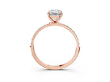 Rose gold Emerald Diamond Pavé Band with Six-Prong Setting_18