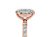 Rose gold Emerald Diamond Pavé Band with Six-Prong Setting_20