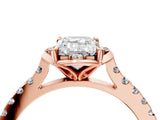 Rose gold Emerald Diamond Pave Band with Floral Prong Setting_31