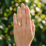 Rose gold Emerald Diamond Solitaire Engagement Ring with Pavé Band and Four-Prong Setting_12