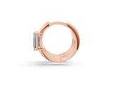 Rose gold Emerald Diamond Solitaire Huggie Hoop Earrings_1