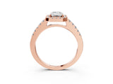 Rose gold Emerald Halo Diamond Pavé Solitaire Ring_54