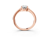 Rose gold Emerald Halo Diamond Ring with Round Cluster Setting, Solitaire Band, and Four-Prong Setting_52