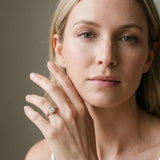 Rose gold Emerald Halo Split Shank Milgrain Diamond Ring_7