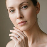 Rose gold Emerald Halo Twist Band with Four-Prong Setting_4
