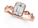 Rose gold Emerald Milgrain Marquise Diamond Twist Band Ring_39
