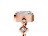 Rose gold Emerald Milgrain Marquise Diamond Twist Band Ring_43