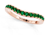 Rose gold Emerald Pavé Curved Wedding Band_7