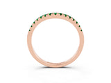 Rose gold Emerald Pavé Curved Wedding Band_9