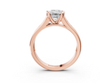 Rose gold Emerald Solitaire Bezel-Set Diamond Ring with Channel-Set Band_44