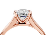 Rose gold Emerald Solitaire Bezel-Set Diamond Ring with Channel-Set Band_45