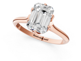 Rose gold Emerald Solitaire Cathedral Diamond Ring with Six-Prong Setting_25