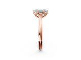 Rose gold Emerald Solitaire Cathedral Diamond Ring with Six-Prong Setting_26