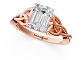 Rose gold Emerald Solitaire Celtic Knot Engagement Ring with Four-Prong Setting_78