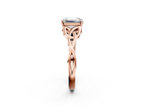 Rose gold Emerald Solitaire Celtic Knot Engagement Ring with Four-Prong Setting_79