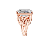 Rose gold Emerald Solitaire Celtic Knot Engagement Ring with Four-Prong Setting_82