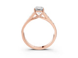 Rose gold Emerald Solitaire Channel-Set Diamond Engagement Ring with Four-Prong Setting_36